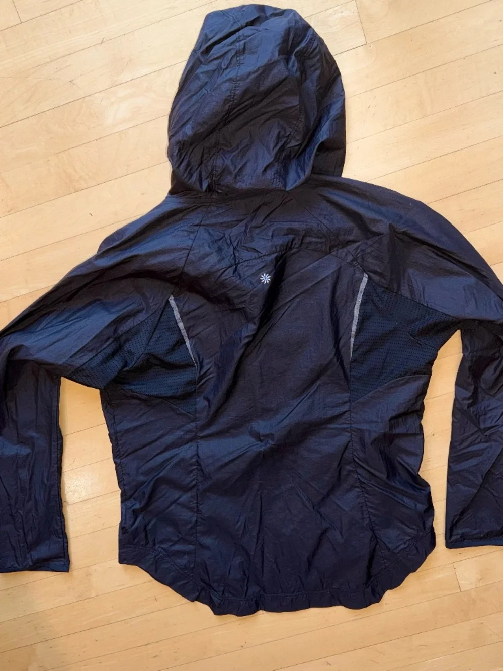 ATHLETA  Black‎ Windbreaker Hooded jacket, M,  CB2604 - Picture 2 of 4